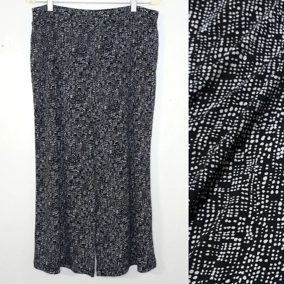 SUSAN GRAVER Liquid Knit Wide Leg Culotte Capri Pull On Pants w/ Pockets, M - Picture 1 of 13
